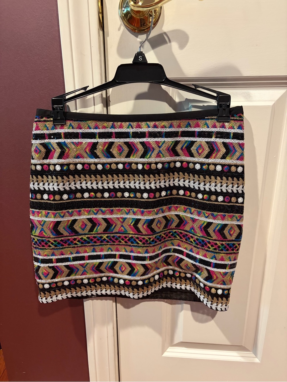 Guess Women’s Sequins Mini Skirt Multi Colored Sz XS NWT